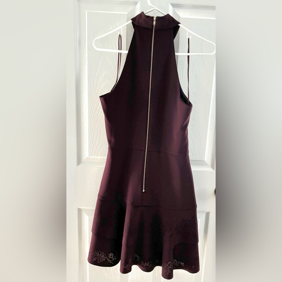 NWT Parker mini dress in color “raisin” size 6. Beautiful cut-out flower accents - Picture 3 of 8